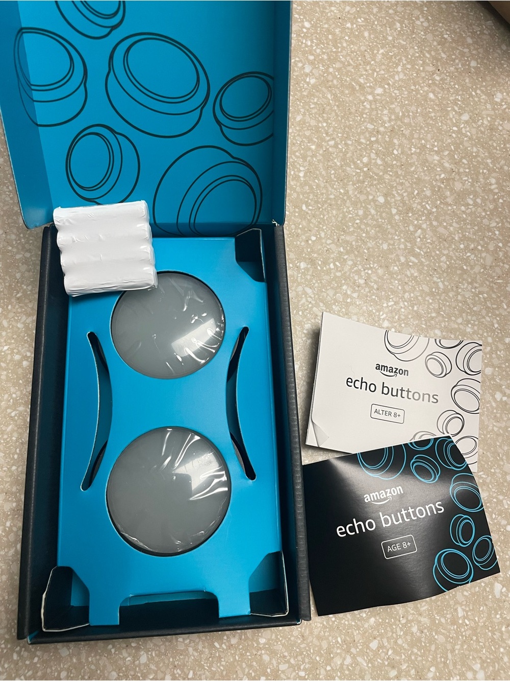 New Amazon Gray Echo Buttons Pair with Original Inserts